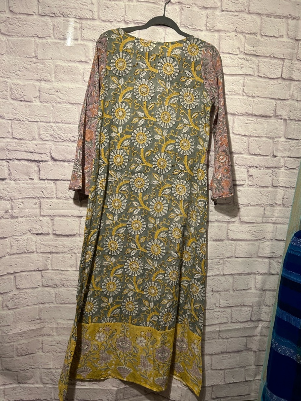 Lakhays Collection Floral Dress V-Neck Cotton Boho Hippie - Picture 4 of 5